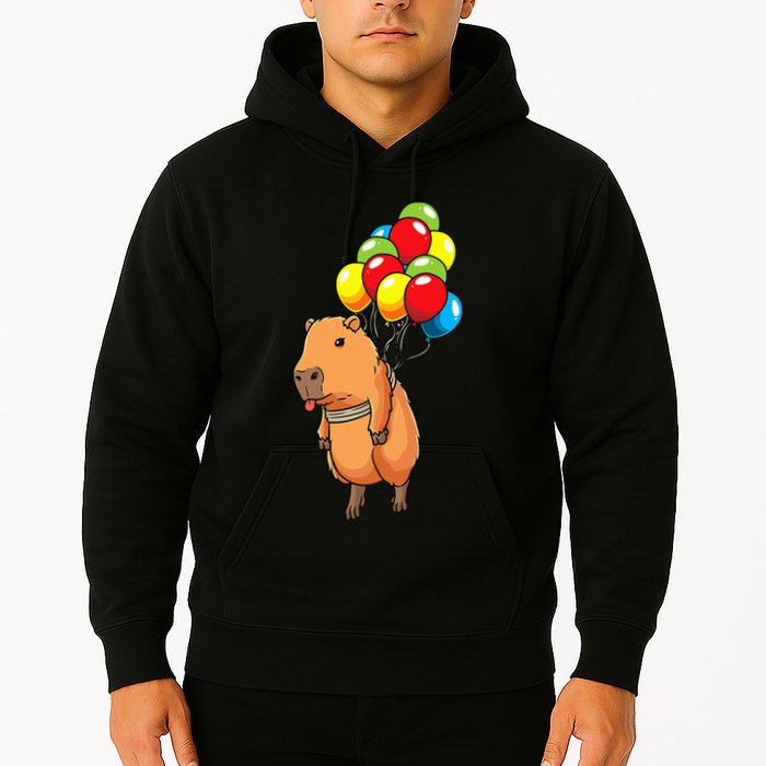 Capybara Giant Cavy Rodent With Balloons Capybara Hoodie