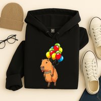 Capybara Giant Cavy Rodent With Balloons Capybara Hoodie