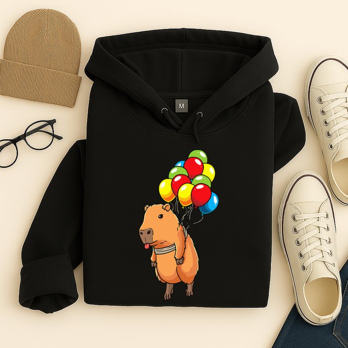Capybara Giant Cavy Rodent With Balloons Capybara Hoodie