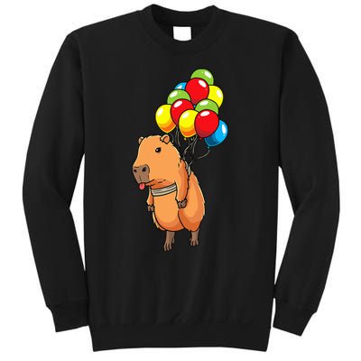 Capybara Giant Cavy Rodent With Balloons Capybara Sweatshirt