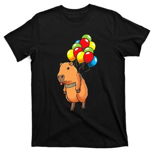 Capybara Giant Cavy Rodent With Balloons Capybara T-Shirt