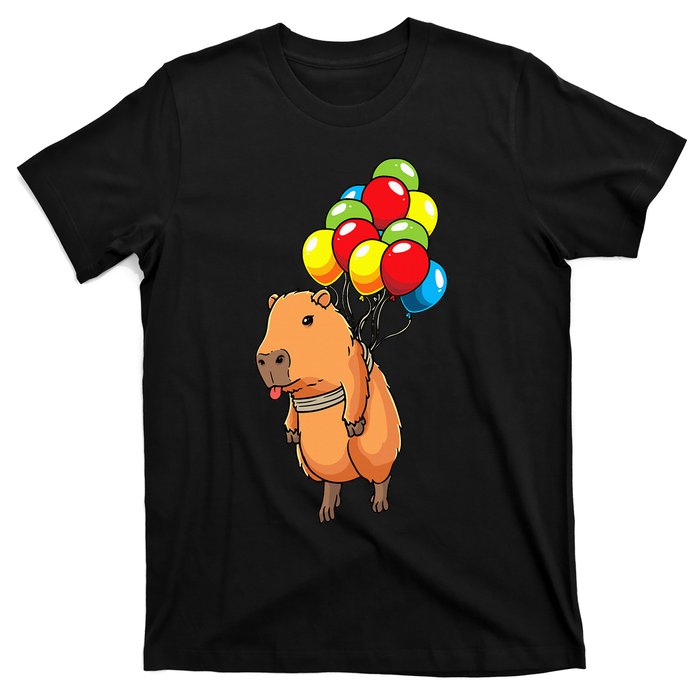 Capybara Giant Cavy Rodent With Balloons Capybara T-Shirt