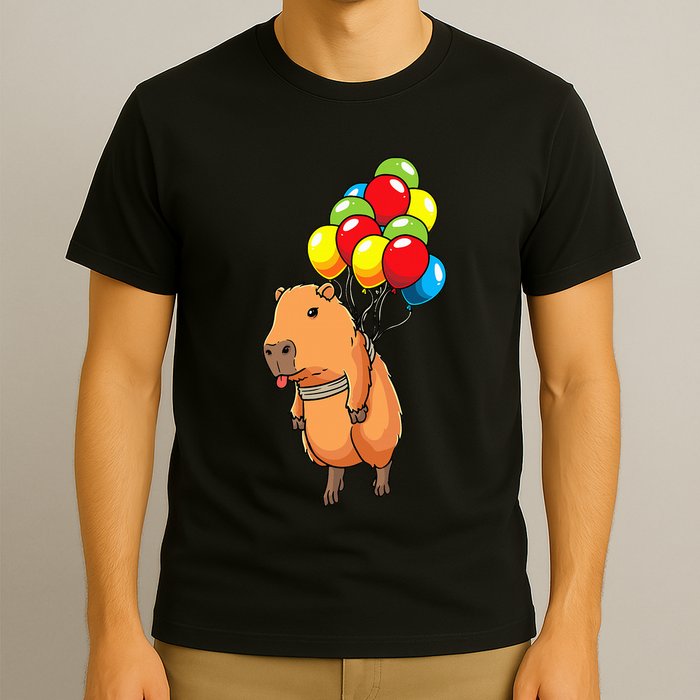 Capybara Giant Cavy Rodent With Balloons Capybara T-Shirt