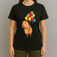 Capybara Giant Cavy Rodent With Balloons Capybara T-Shirt