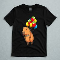 Capybara Giant Cavy Rodent With Balloons Capybara T-Shirt