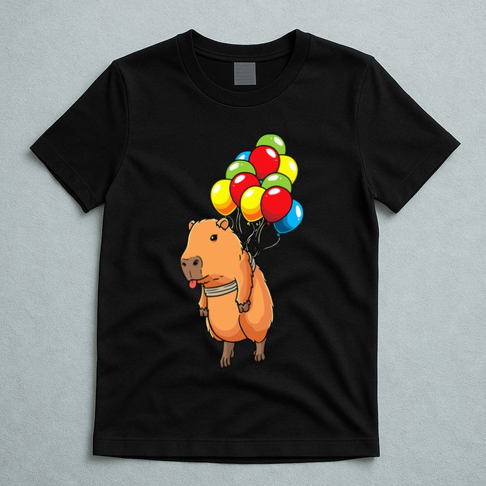 Capybara Giant Cavy Rodent With Balloons Capybara T-Shirt
