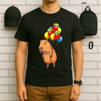Capybara Giant Cavy Rodent With Balloons Capybara T-Shirt