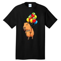 Capybara Giant Cavy Rodent With Balloons Capybara Tall T-Shirt