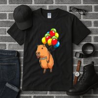 Capybara Giant Cavy Rodent With Balloons Capybara Tall T-Shirt
