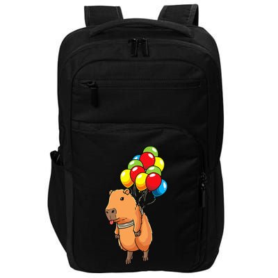 Capybara Giant Cavy Rodent With Balloons Capybara Impact Tech Backpack