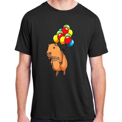 Capybara Giant Cavy Rodent With Balloons Capybara Adult ChromaSoft Performance T-Shirt