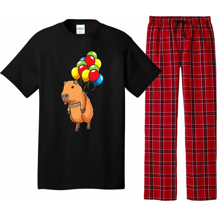 Capybara Giant Cavy Rodent With Balloons Capybara Pajama Set