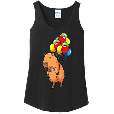 Capybara Giant Cavy Rodent With Balloons Capybara Ladies Essential Tank