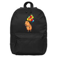 Capybara Giant Cavy Rodent With Balloons Capybara 16 in Basic Backpack