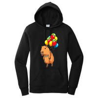 Capybara Giant Cavy Rodent With Balloons Capybara Women's Pullover Hoodie