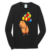 Capybara Giant Cavy Rodent With Balloons Capybara Tall Long Sleeve T-Shirt