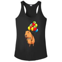 Capybara Giant Cavy Rodent With Balloons Capybara Ladies PosiCharge Competitor Racerback Tank