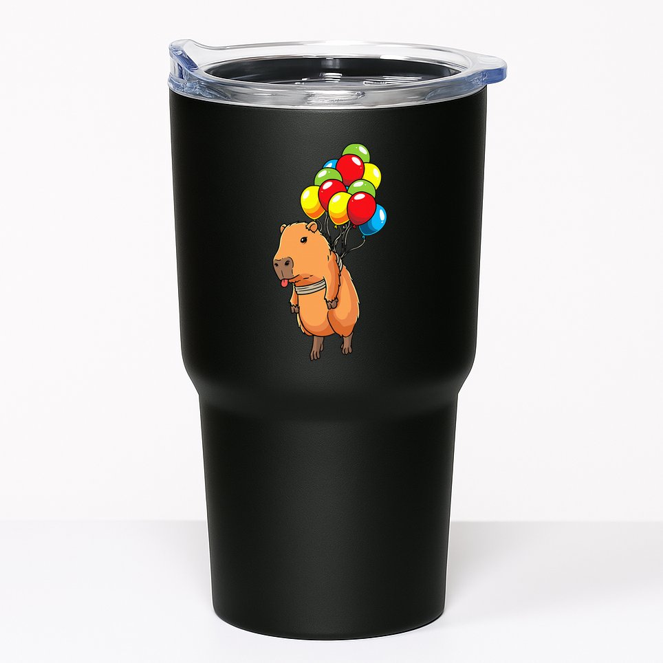 Capybara Giant Cavy Rodent With Balloons Capybara Tumbler