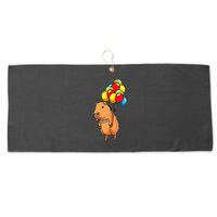 Capybara Giant Cavy Rodent With Balloons Capybara Large Microfiber Waffle Golf Towel