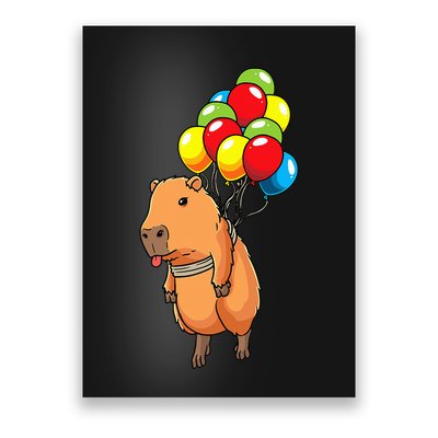 Capybara Giant Cavy Rodent With Balloons Capybara Poster