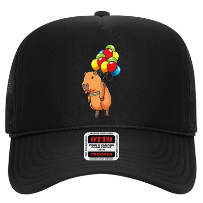 Capybara Giant Cavy Rodent With Balloons Capybara Trucker Hat