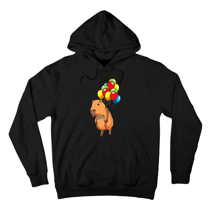 Capybara Giant Cavy Rodent With Balloons Capybara Tall Hoodie