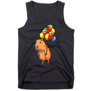 Capybara Giant Cavy Rodent With Balloons Capybara Tank Top