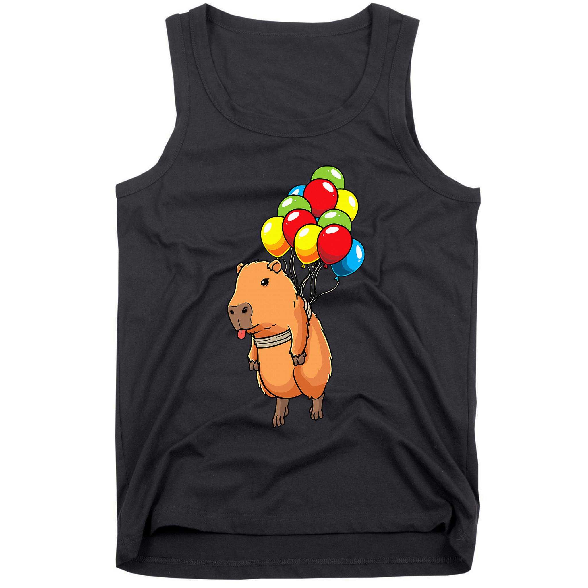 Capybara Giant Cavy Rodent With Balloons Capybara Tank Top