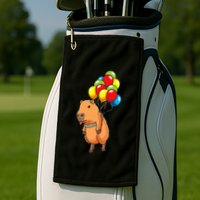 Capybara Giant Cavy Rodent With Balloons Capybara Golf Towel