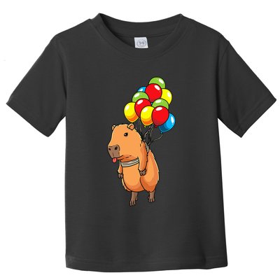 Capybara Giant Cavy Rodent With Balloons Capybara Toddler T-Shirt