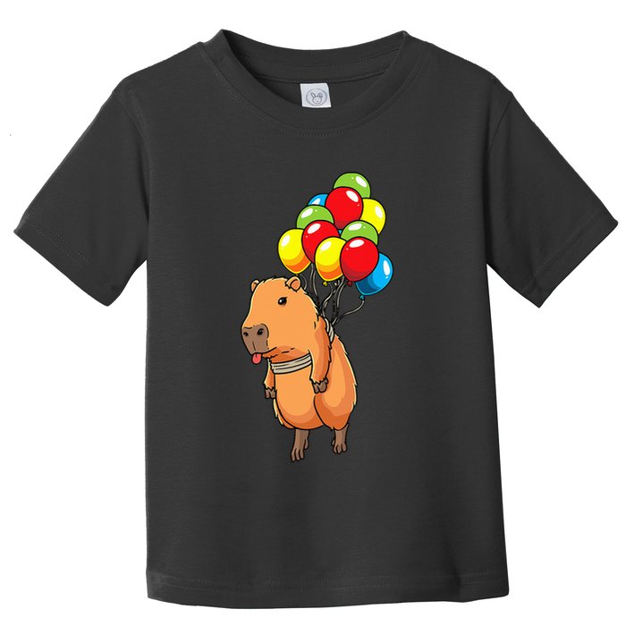 Capybara Giant Cavy Rodent With Balloons Capybara Toddler T-Shirt