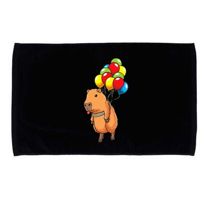 Capybara Giant Cavy Rodent With Balloons Capybara Microfiber Hand Towel