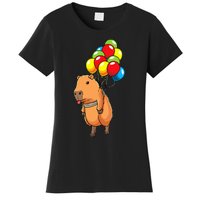 Capybara Giant Cavy Rodent With Balloons Capybara Women's T-Shirt