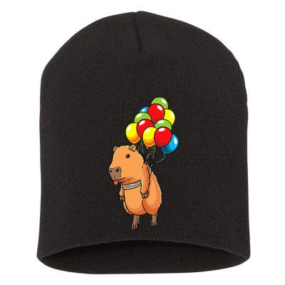 Capybara Giant Cavy Rodent With Balloons Capybara Short Acrylic Beanie
