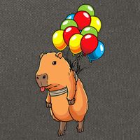 Capybara Giant Cavy Rodent With Balloons Capybara Cotton Canvas Backpack