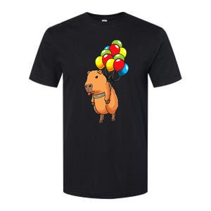 Capybara Giant Cavy Rodent With Balloons Capybara Softstyle CVC T-Shirt