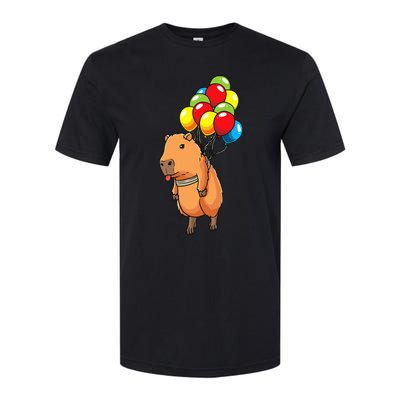 Capybara Giant Cavy Rodent With Balloons Capybara Softstyle® CVC T-Shirt