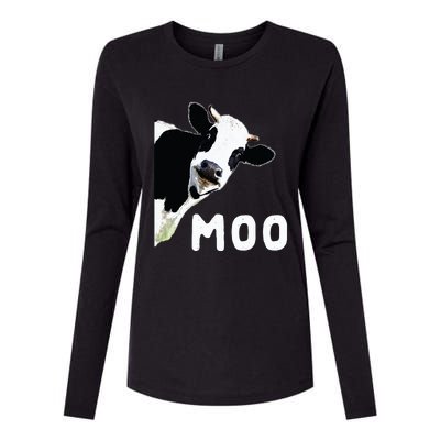 Cow Gift Womens Cotton Relaxed Long Sleeve T-Shirt