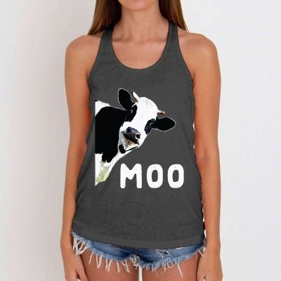 Cow Gift Women's Knotted Racerback Tank