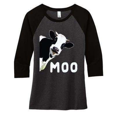 Cow Gift Women's Tri-Blend 3/4-Sleeve Raglan Shirt