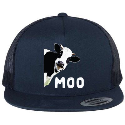 Cow Gift Flat Bill Trucker Hat