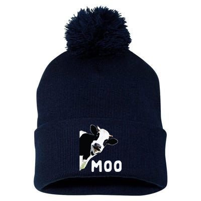 Cow Gift Pom Pom 12in Knit Beanie