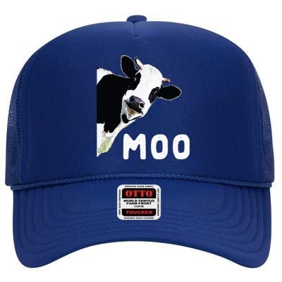 Cow Gift High Crown Mesh Back Trucker Hat