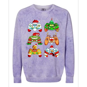 Christmas Gamer Controller Holiday Gift Colorblast Crewneck Sweatshirt