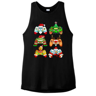 Christmas Gamer Controller Holiday Gift Ladies PosiCharge Tri-Blend Wicking Tank