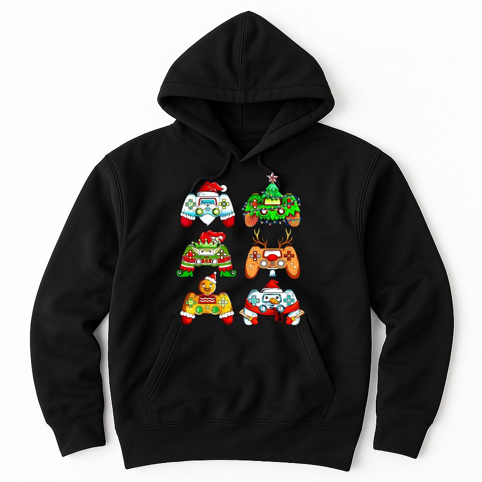 Christmas Gamer Controller Holiday Gift Hoodie