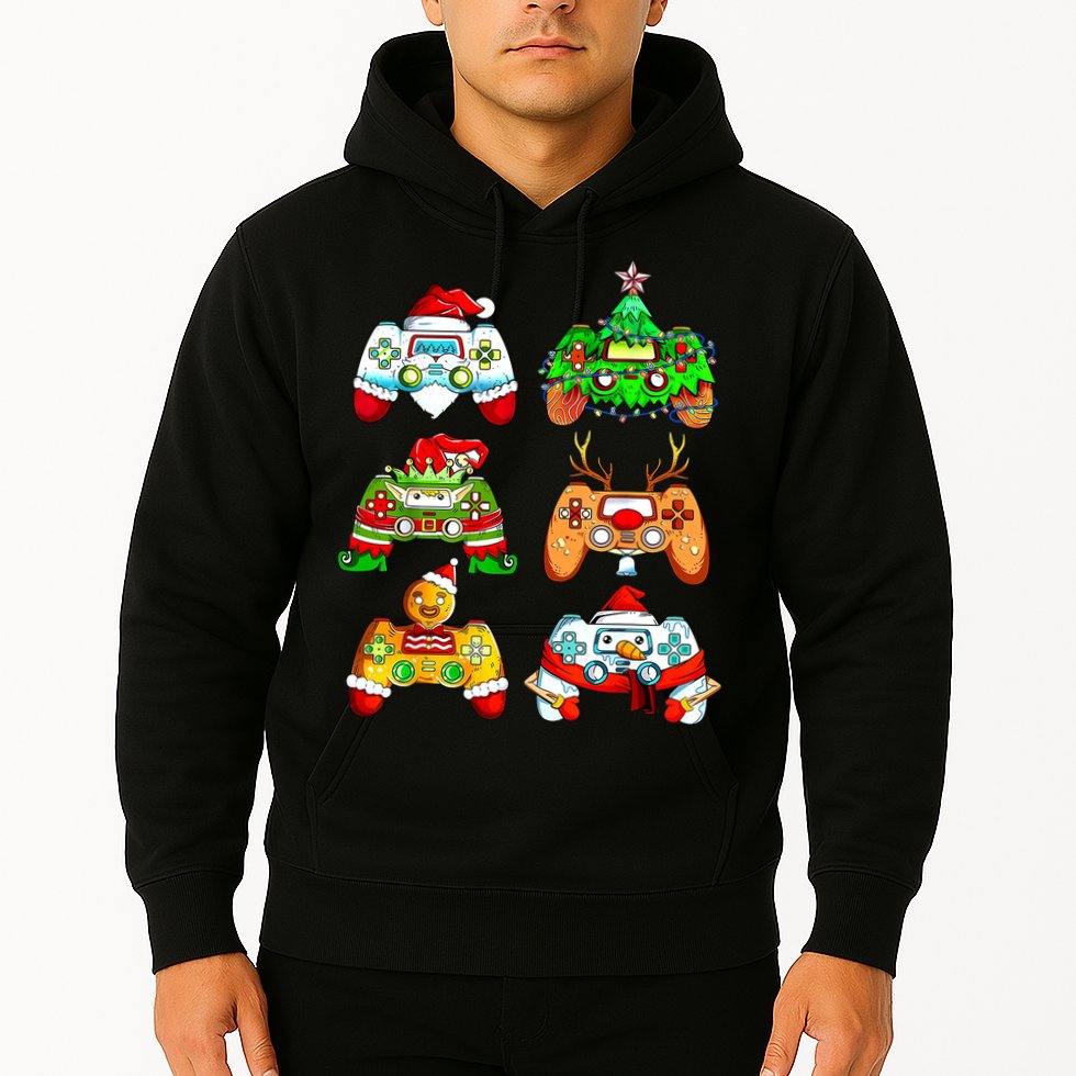 Christmas Gamer Controller Holiday Gift Hoodie