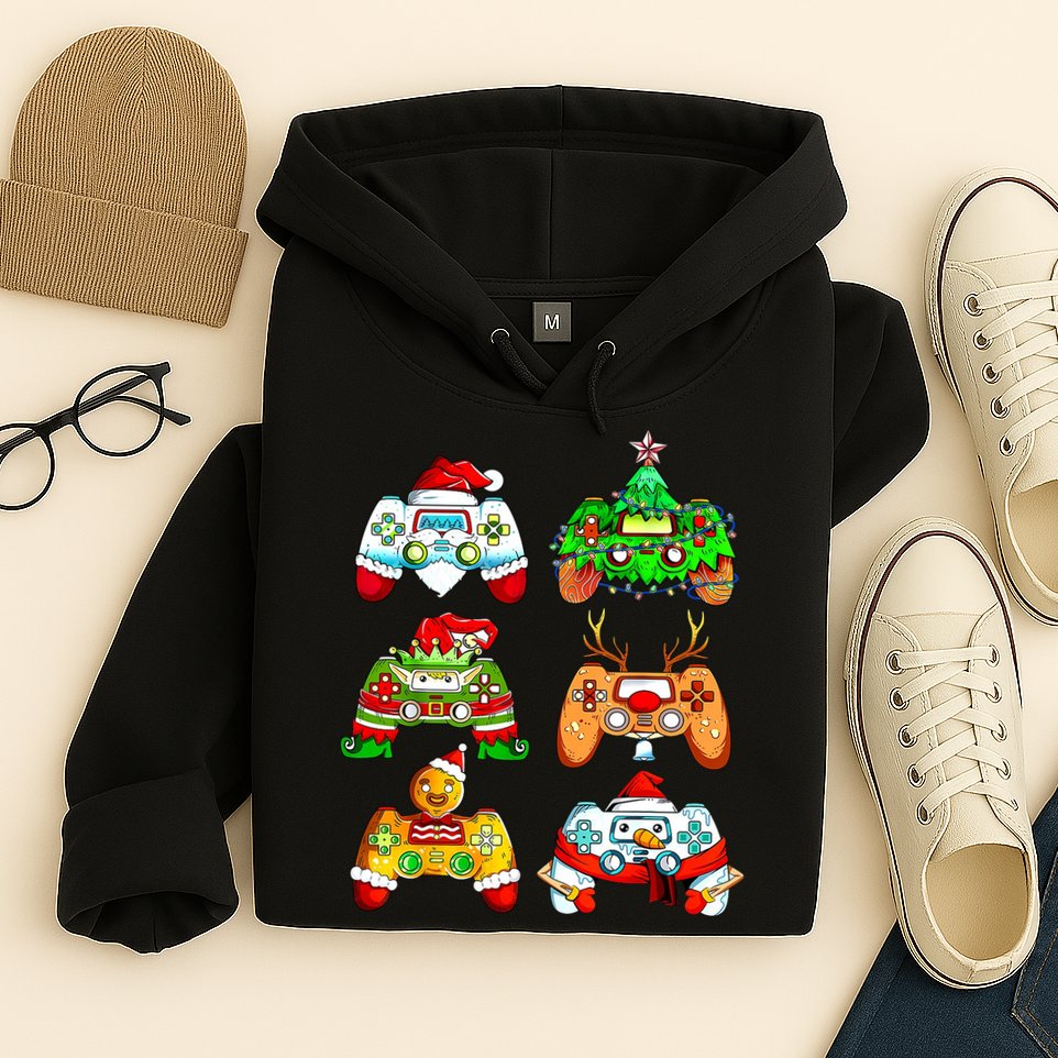 Christmas Gamer Controller Holiday Gift Hoodie