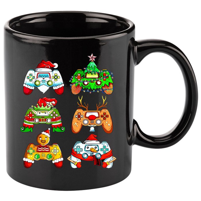 Christmas Gamer Controller Holiday Gift 11oz C Handle Ceramic Mug