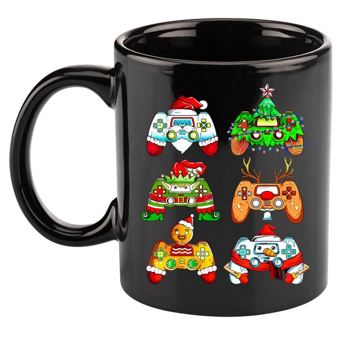 Christmas Gamer Controller Holiday Gift 11oz C Handle Ceramic Mug